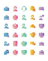 Support Icon Set 30 isolated on white background vector