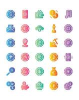 Currency  Icon Set 30 isolated on white background vector