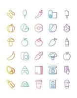 Street Market Icon Set 30 isolated on white background vector