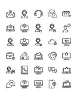 Support Icon Set 30 isolated on white background vector