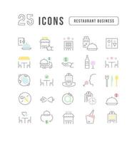 Set of linear icons of Restaurant Business vector