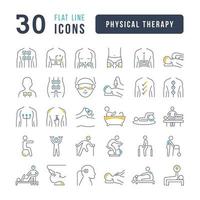 conjunto de iconos lineales de fisioterapia vector