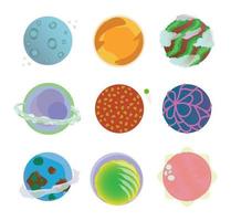 Set of Fantasy Planets vector