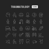 conjunto de iconos lineales de traumatología vector