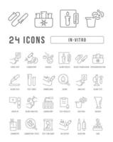 Set of linear icons of In-Vitro vector
