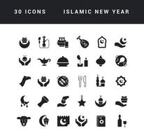 vector iconos simples de año nuevo islámico