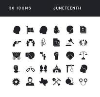 Set of simple icons of Juneteenth vector