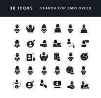 Vector Simple Icons of Search for Employees