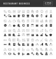 conjunto de iconos simples de negocio de restaurante vector