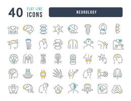 conjunto de iconos lineales de neurología vector