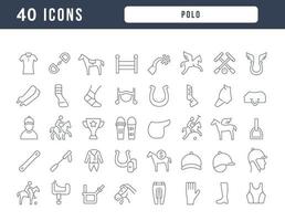 conjunto de iconos lineales de polo vector