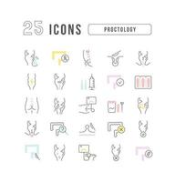 Set of linear icons of Proctology vector