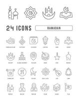 Vector Line Icons of Ramadan