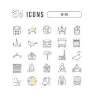 Set of linear icons of Wien vector