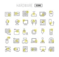 Set of linear icons of Hardware vector