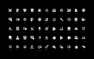 Set of simple icons of Overclocking vector