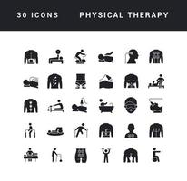 Set of simple icons of Physical Therapy vector