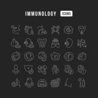 Set of linear icons of Immunology vector