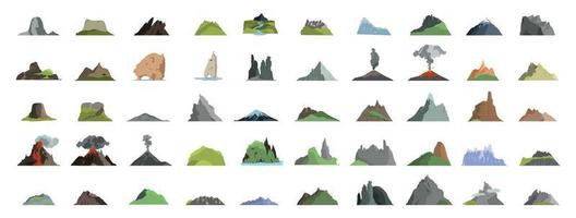 Set of Realistic Mountains vector