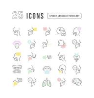 Set of linear icons of Speech-Language Pathology vector