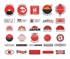 etiquetas de hecho en japon vector