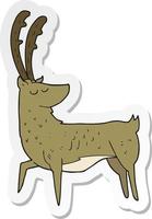 sticker of a cartoon manly stag vector