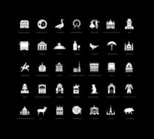 Set of simple icons of Wien vector