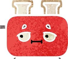 retro illustration style cartoon of a toaster vector