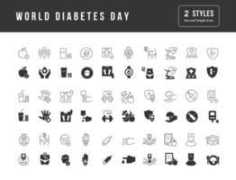 Vector Simple Icons of World Diabetes Day