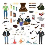 Set of Smoking Objects vector