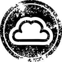 icono angustiado nube simple vector