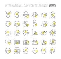 Vector Line Icons of International Tolerance Day