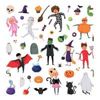 conjunto de ilustraciones para halloween vector