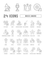 iconos de línea vectorial del premio de música vector
