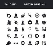 conjunto de iconos simples de raksha bandhan vector