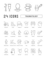 Set of linear icons of Traumatology vector