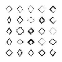 Collection of Textured Rhombus Frames vector