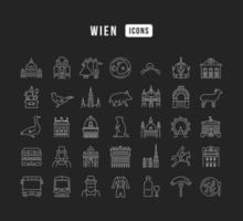 Set of linear icons of Wien vector