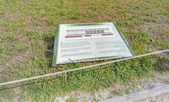 Tulum Quintana Roo Mexico 2022 Tulum ruins Mayan site temple pyramids information sign board Mexico. photo