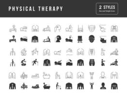 Set of simple icons of Physical Therapy vector