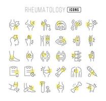 Set of linear icons of Rheumatology vector