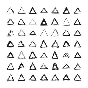 Collection of Textured Triangular Frames vector