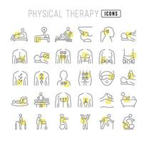 Set of linear icons of Physical Therapy vector