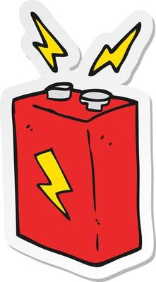 sticker of a cartoon battery
