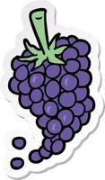 sticker of a cartoon grapes vector