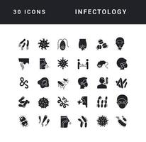 Set of simple icons of Infectology vector