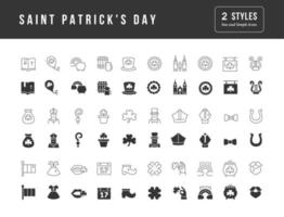 conjunto de íconos simples del día de san patricio vector