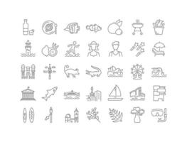 Set of linear icons of Sydney vector