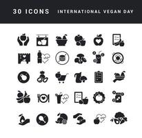 Vector Simple Icons of International Vegan Day