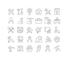 Set of linear icons of Labor Day vector